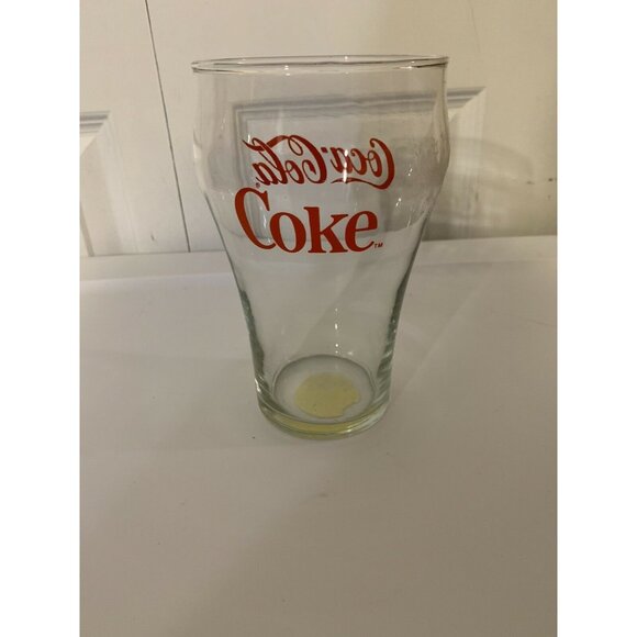 Vintage Coke Coca-Cola®Bell Shaped Clear 16oz Tumbler Red Letters‎ - Picture 1 of 7